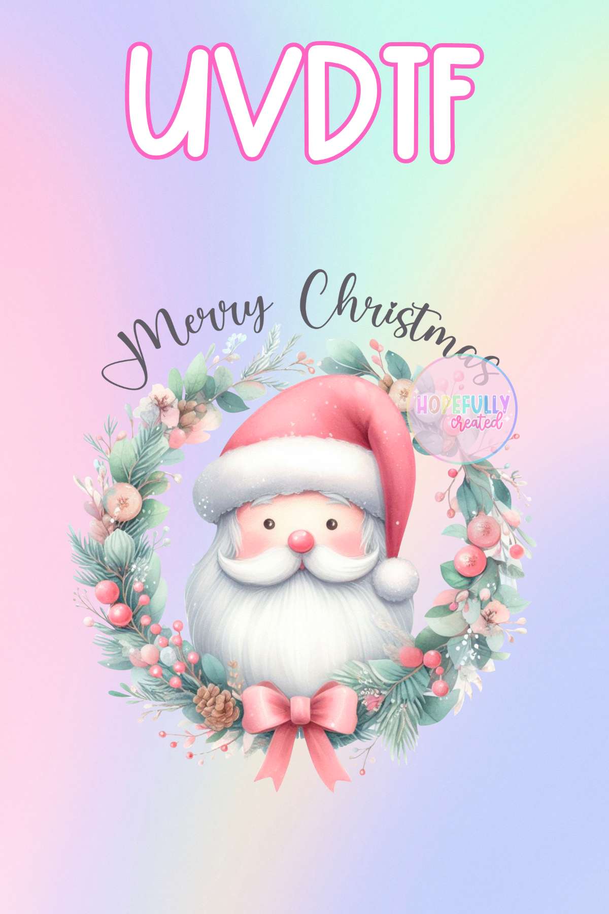 Pastel Santa UVDTF Decal