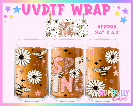 Hello Spring UVDTF Glass Can Wrap