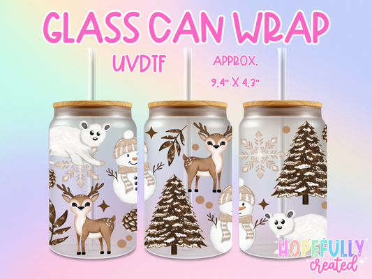 Brown Christmas UVDTF Glass Can Wrap