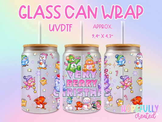 Beary Christmas UVDTF Glass Can Wrap