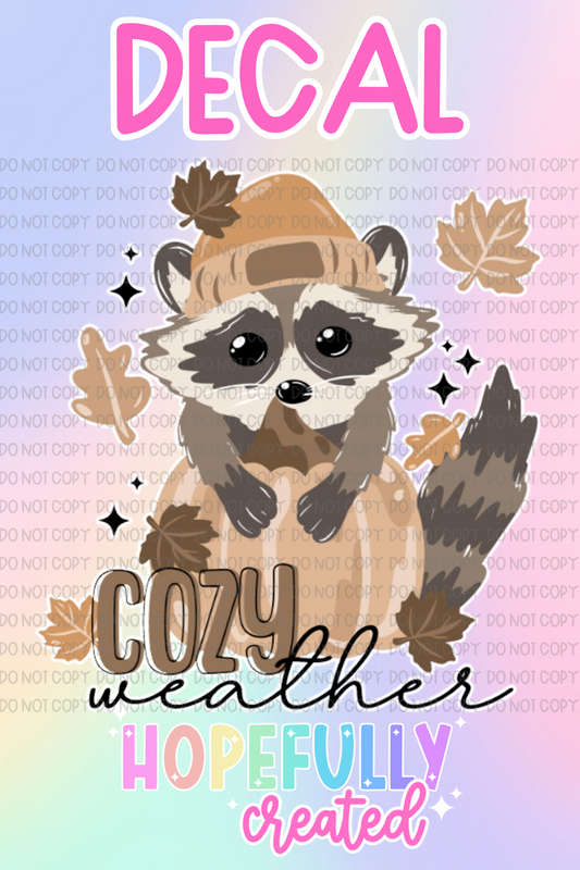 Cozy Raccoon Decal-1074