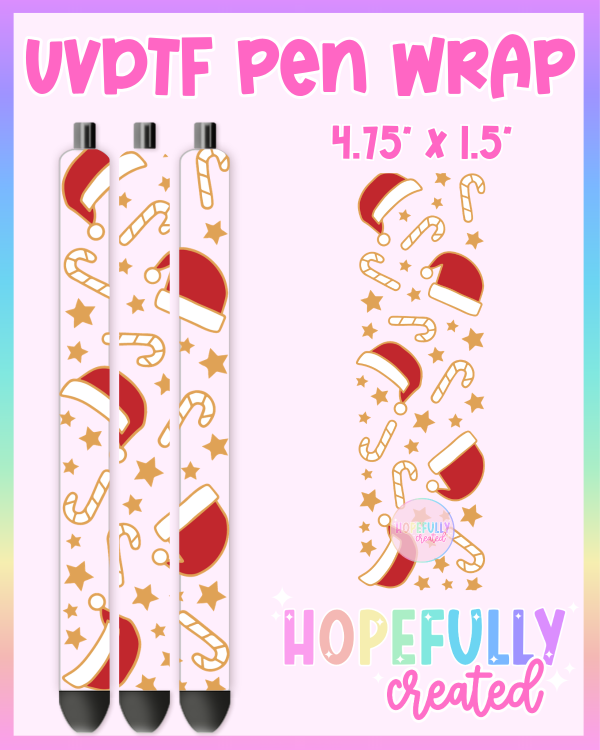 Santa Hats UVDTF Pen Wrap
