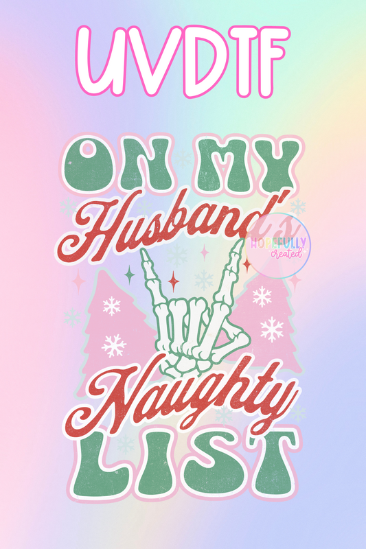 Naughty List UVDTF Decal