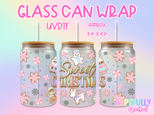 Sweet Christmas UVDTF Glass Can Wrap