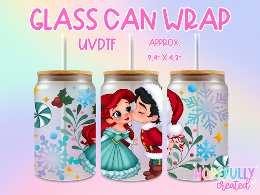 Christmas Ariel UVDTF Glass Can Wrap