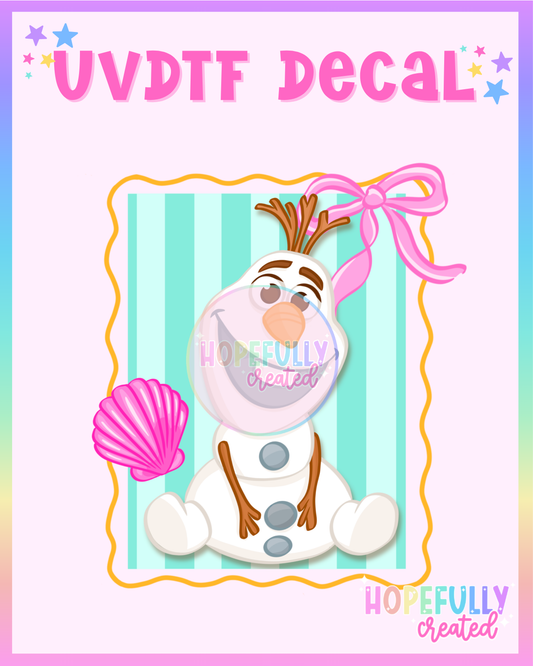 Summer Snowman UVDTF Decal