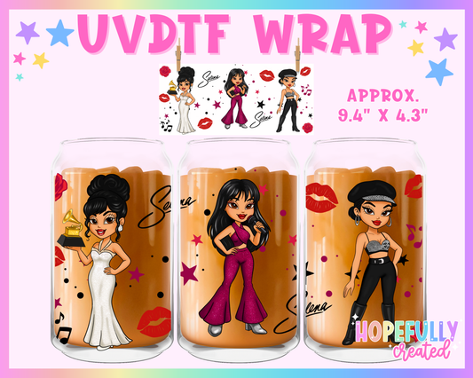 Selena UVDTF Glass Can Wrap