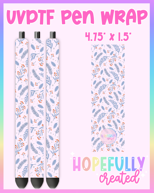 Blue Holly UVDTF Pen Wrap