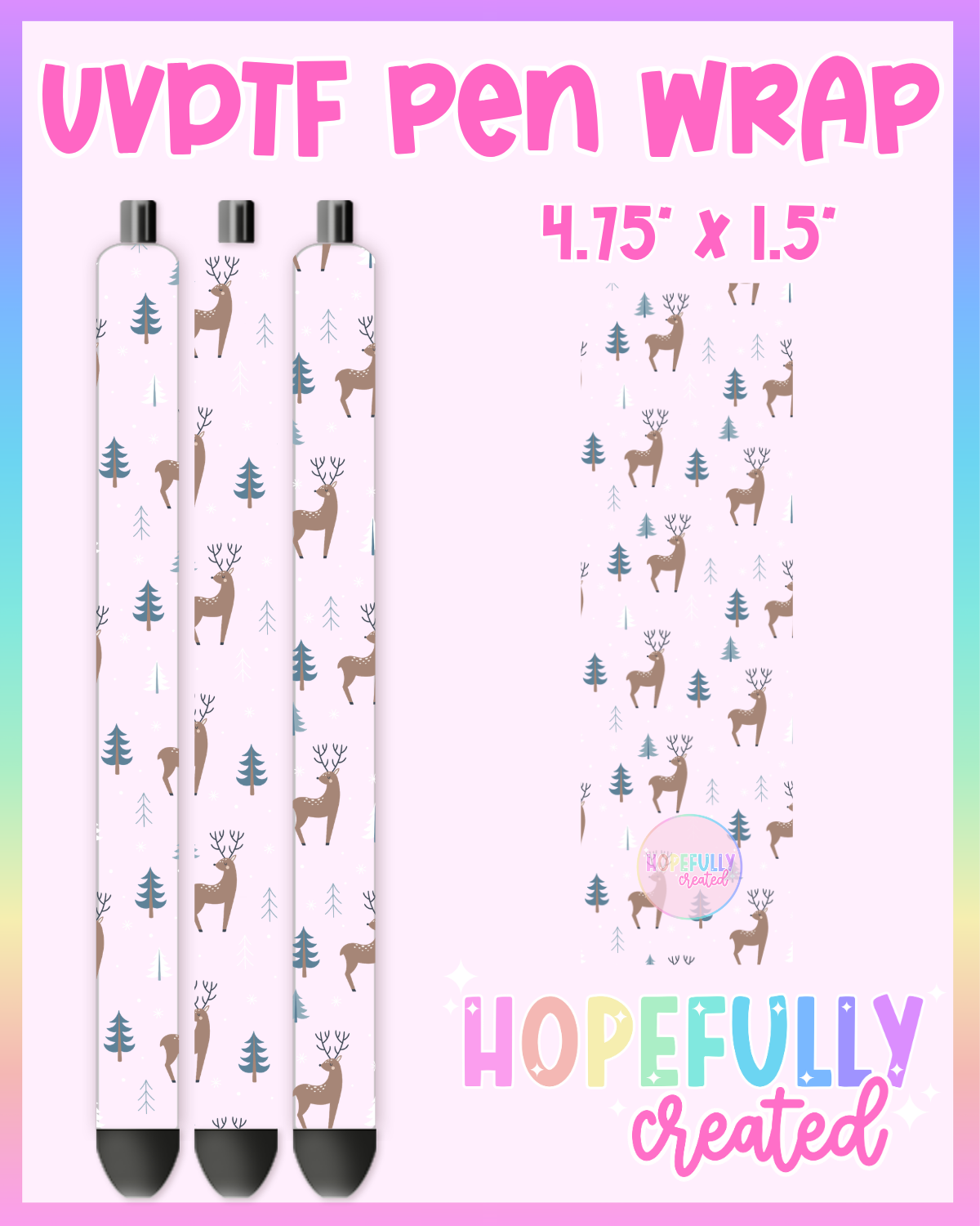 Christmas Deer UVDTF Pen Wrap