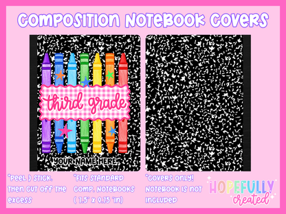 Crayons & Plaid Composition Notebook Cover