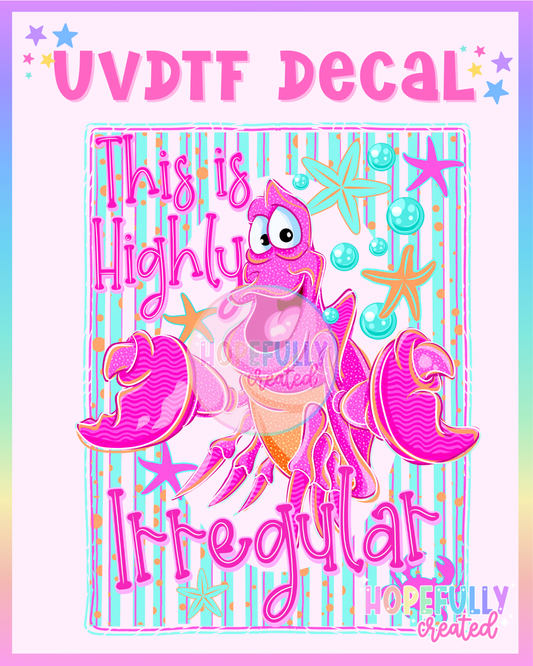 Crab Irregular UVDTF Decal