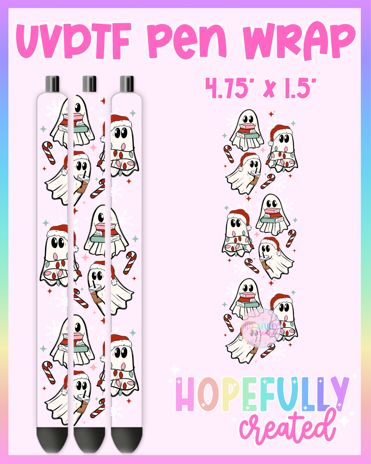 Christmas Ghosts & Books UVDTF Pen Wrap