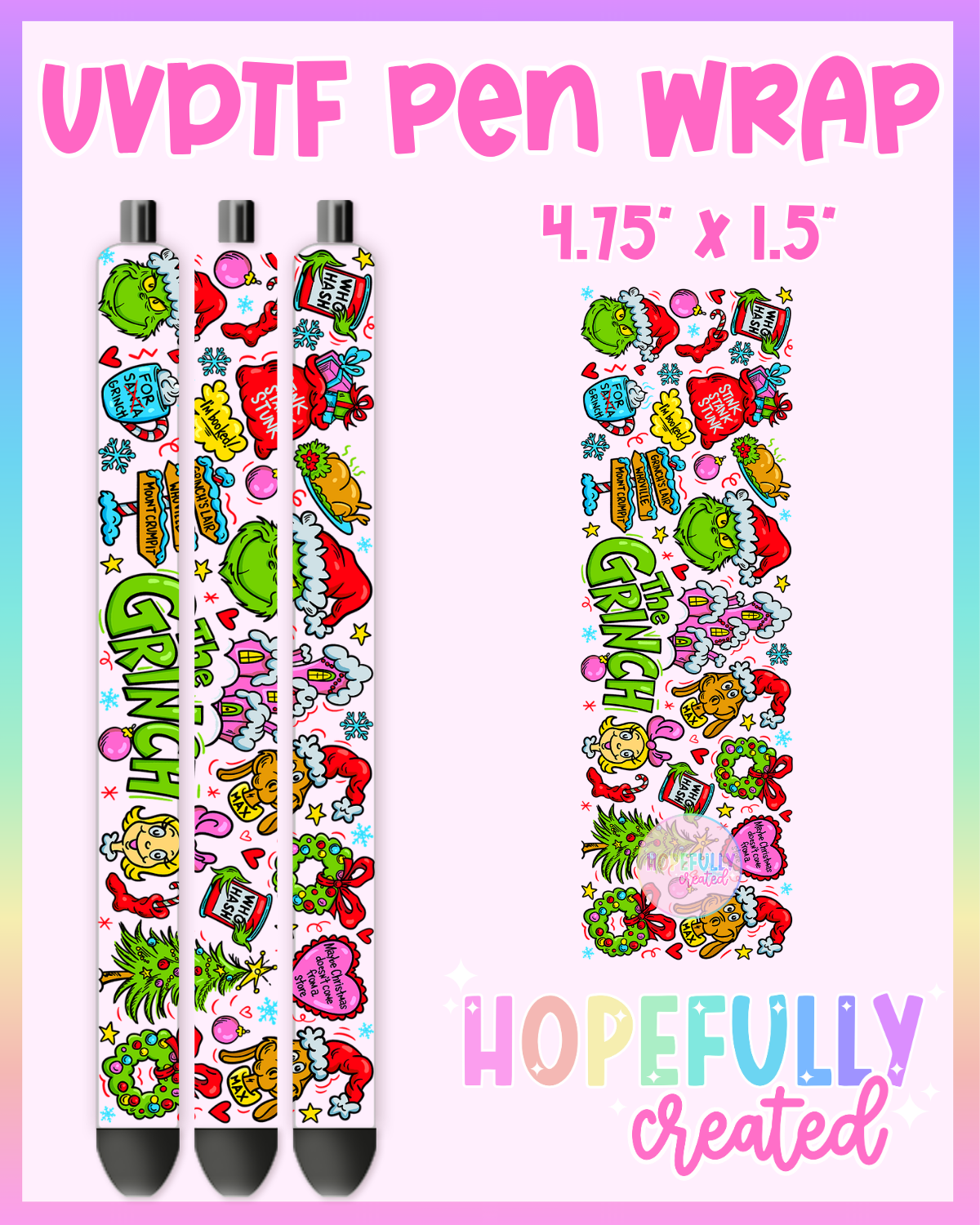 Grinch UVDTF Pen Wrap