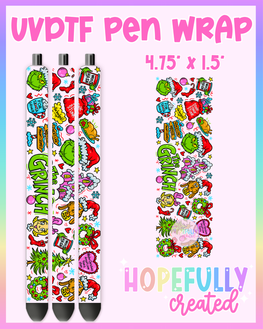 Grinch UVDTF Pen Wrap