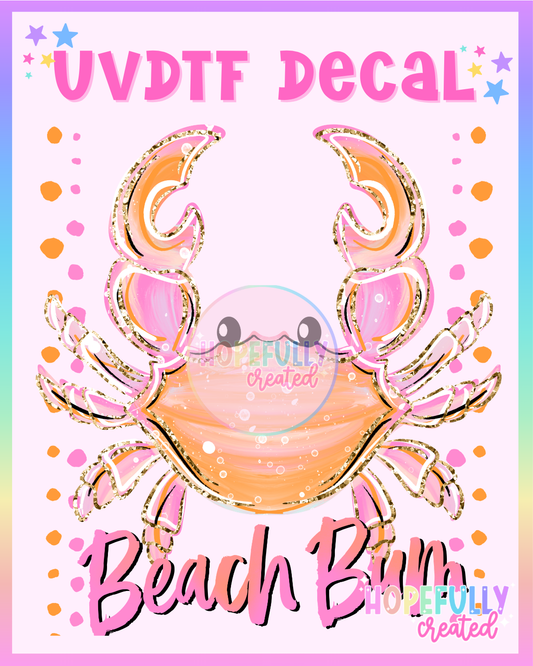 Beach Bum UVDTF Decal