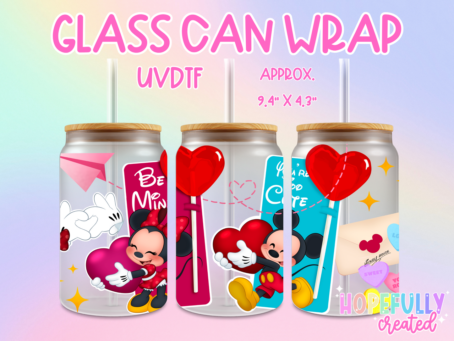 Be Mine Mice UVDTF Glass Can Wrap