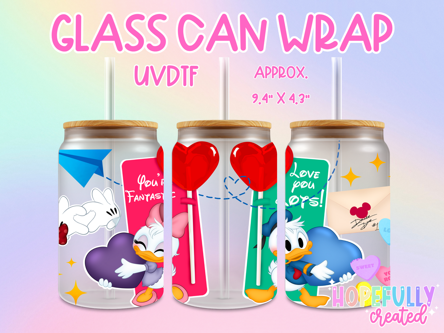 Love you Ducks UVDTF Glass Can Wrap