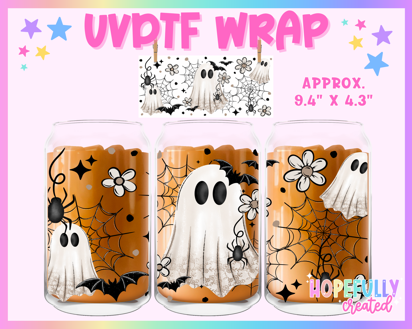 Ghost UVDTF Glass Can Wrap