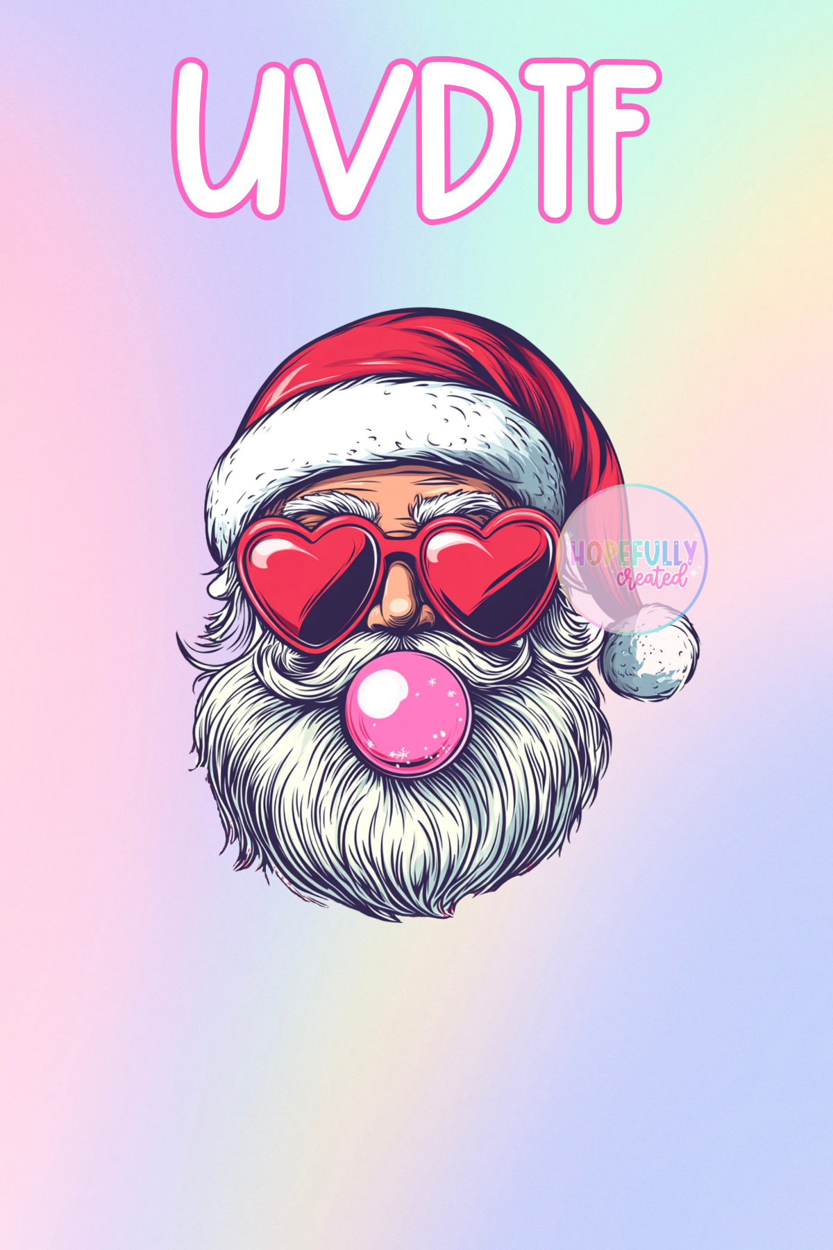 Santa Bubblegum UVDTF Decal