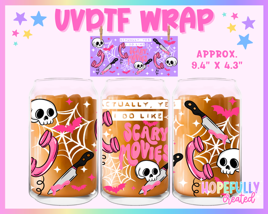 Scary Movies UVDTF Glass Can Wrap