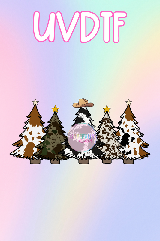 Western Christmas Trees UVDTF Decal