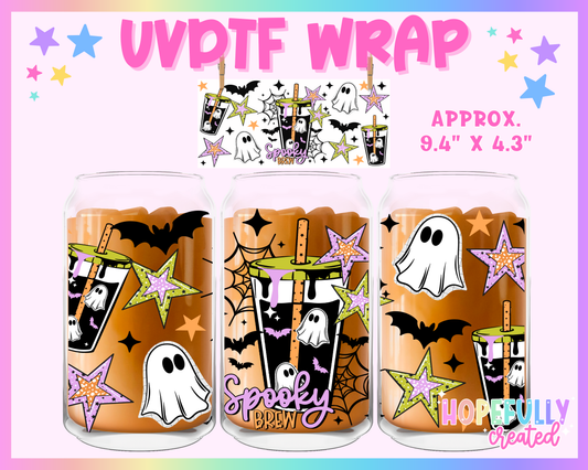 Spooky Brew UVDTF Glass Can Wrap