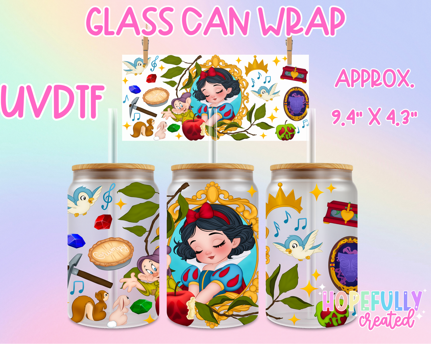Snow UVDTF Glass Can Wrap