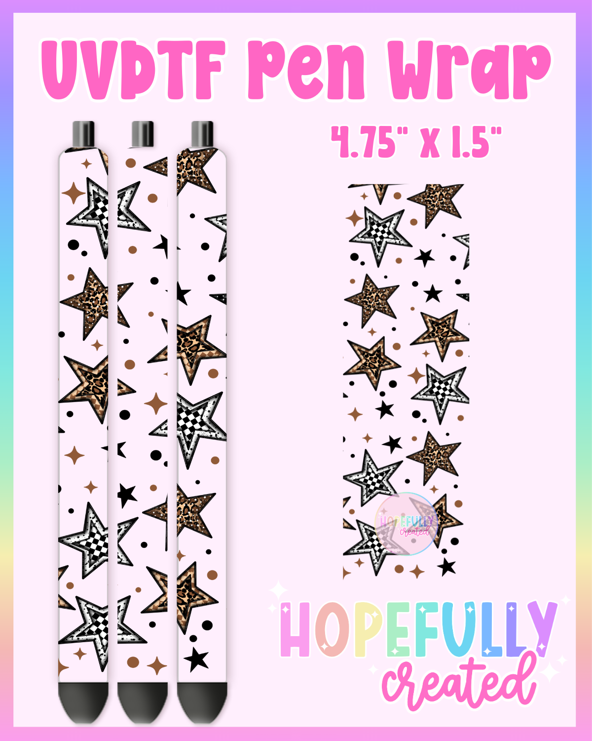 Stars UVDTF Pen Wrap