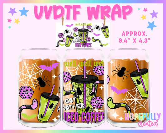 Spooky Iced coffee UVDTF Glass Can Wrap