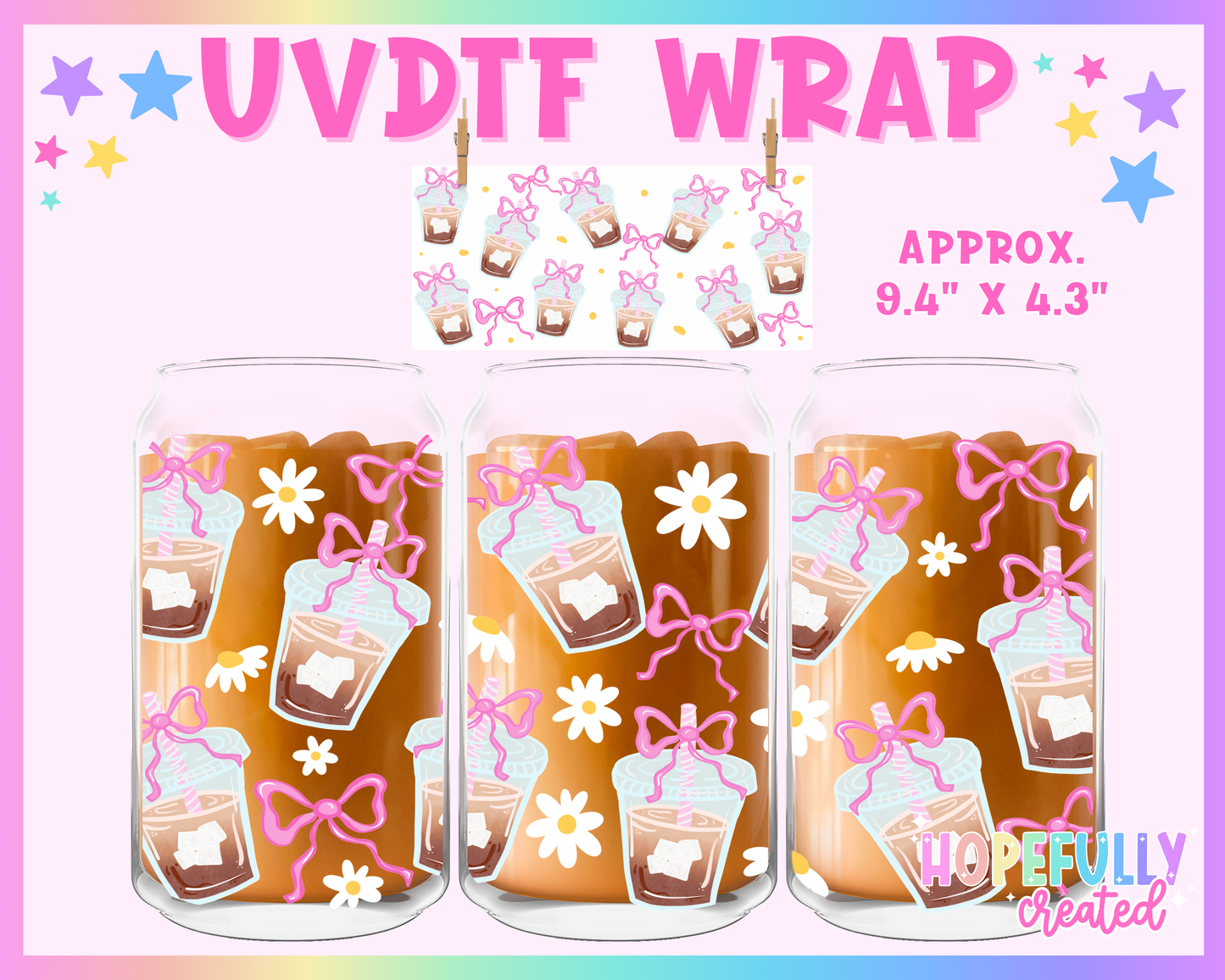 Iced Coffee UVDTF Glass Can Wrap