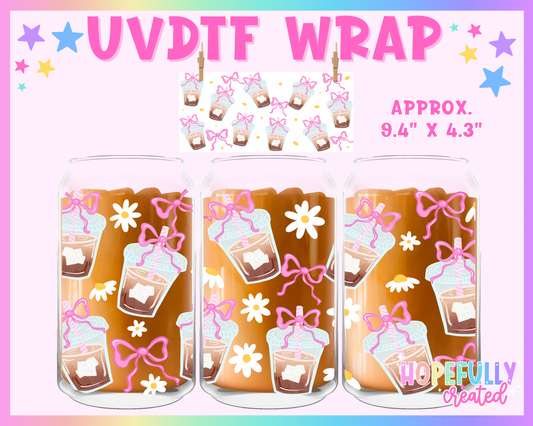 Iced Coffee UVDTF Glass Can Wrap
