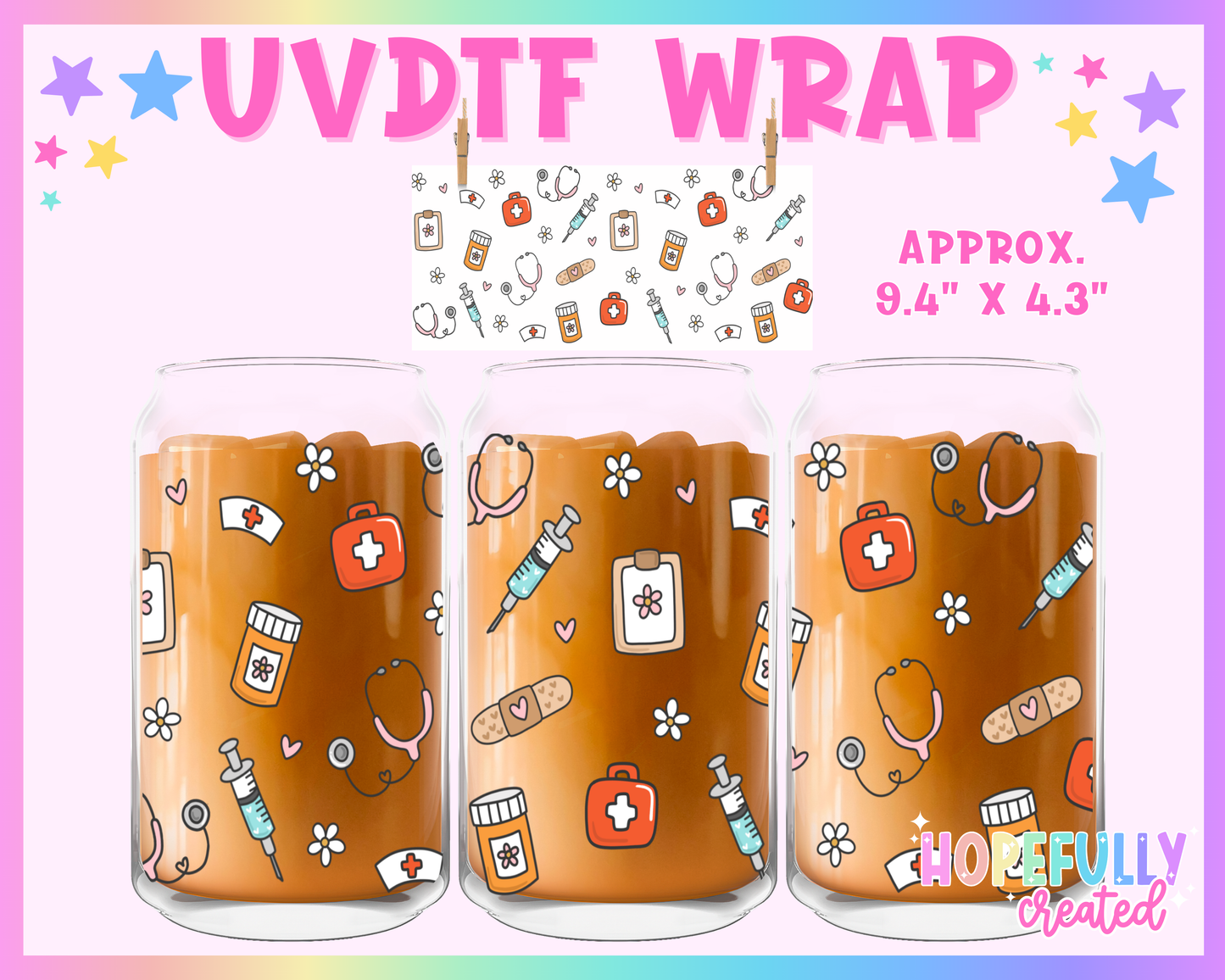 Medical UVDTF Glass Can Wrap