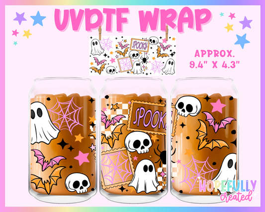 Spooky Stamps UVDTF Glass Can Wrap