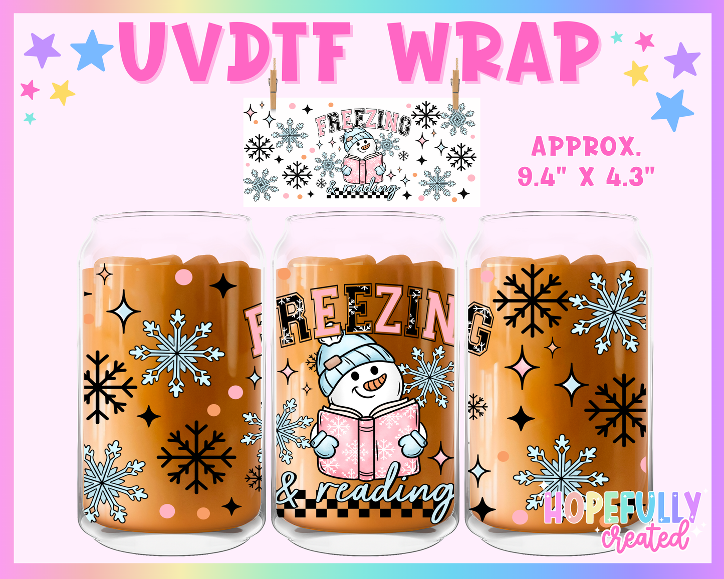 Freezing & Reading UVDTF Glass Can Wrap