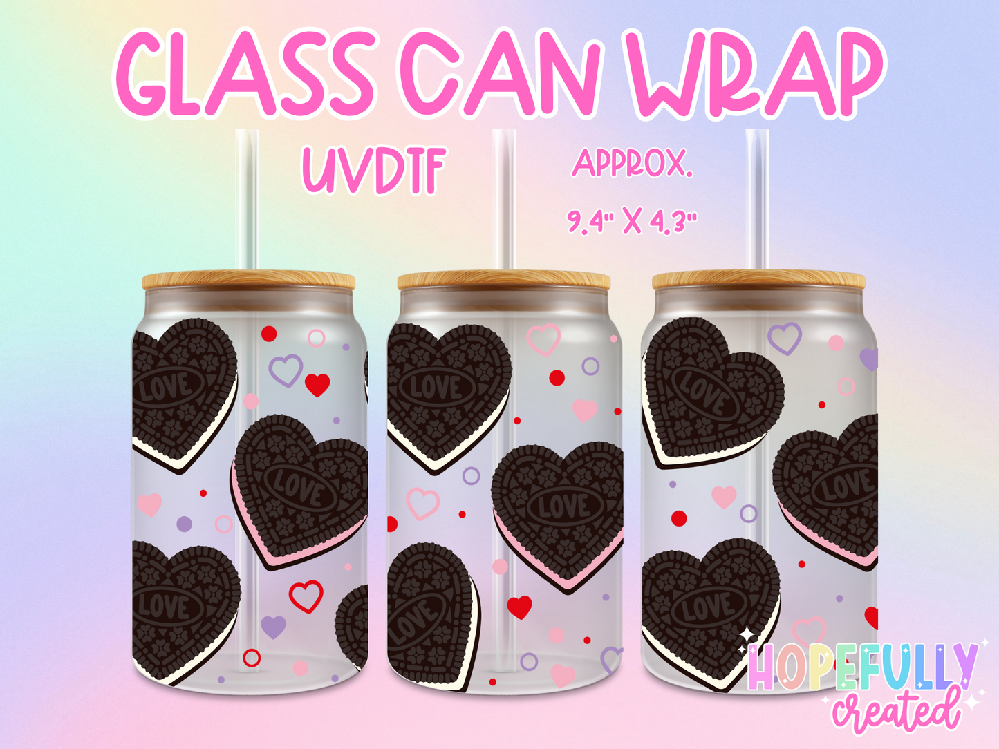 Love Cookies UVDTF Glass Can Wrap