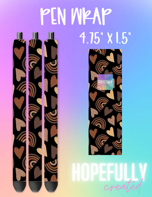 Brown Hearts Pen Wrap-867