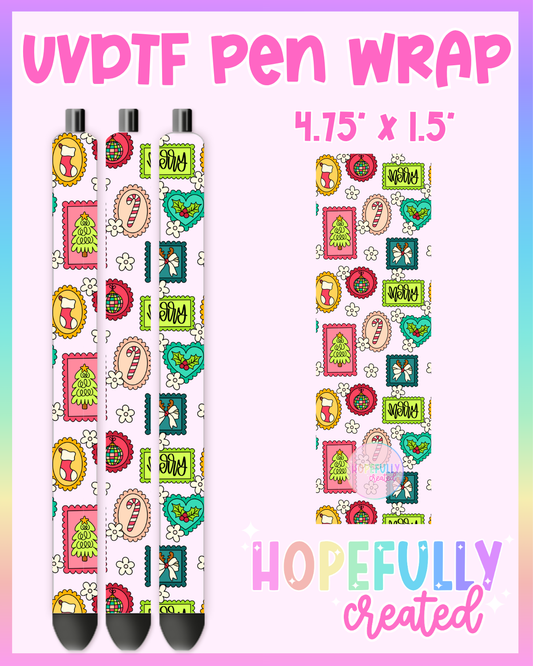 Christmas Stamps UVDTF Pen Wrap