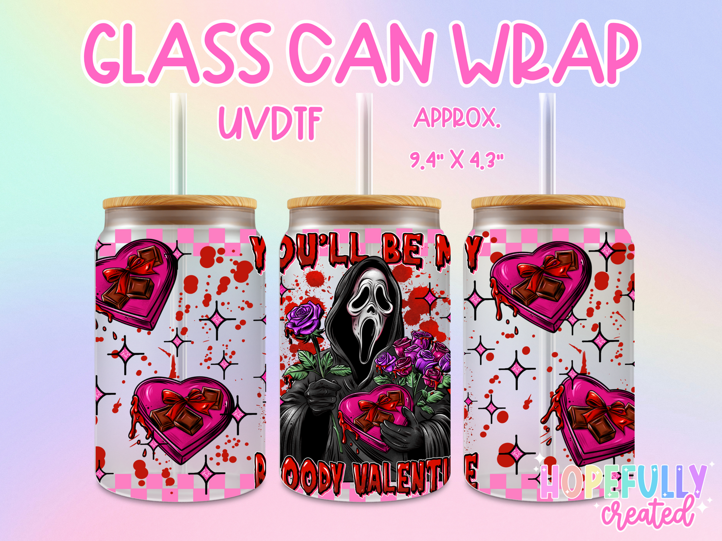 Bloody Valentine UVDTF Glass Can Wrap