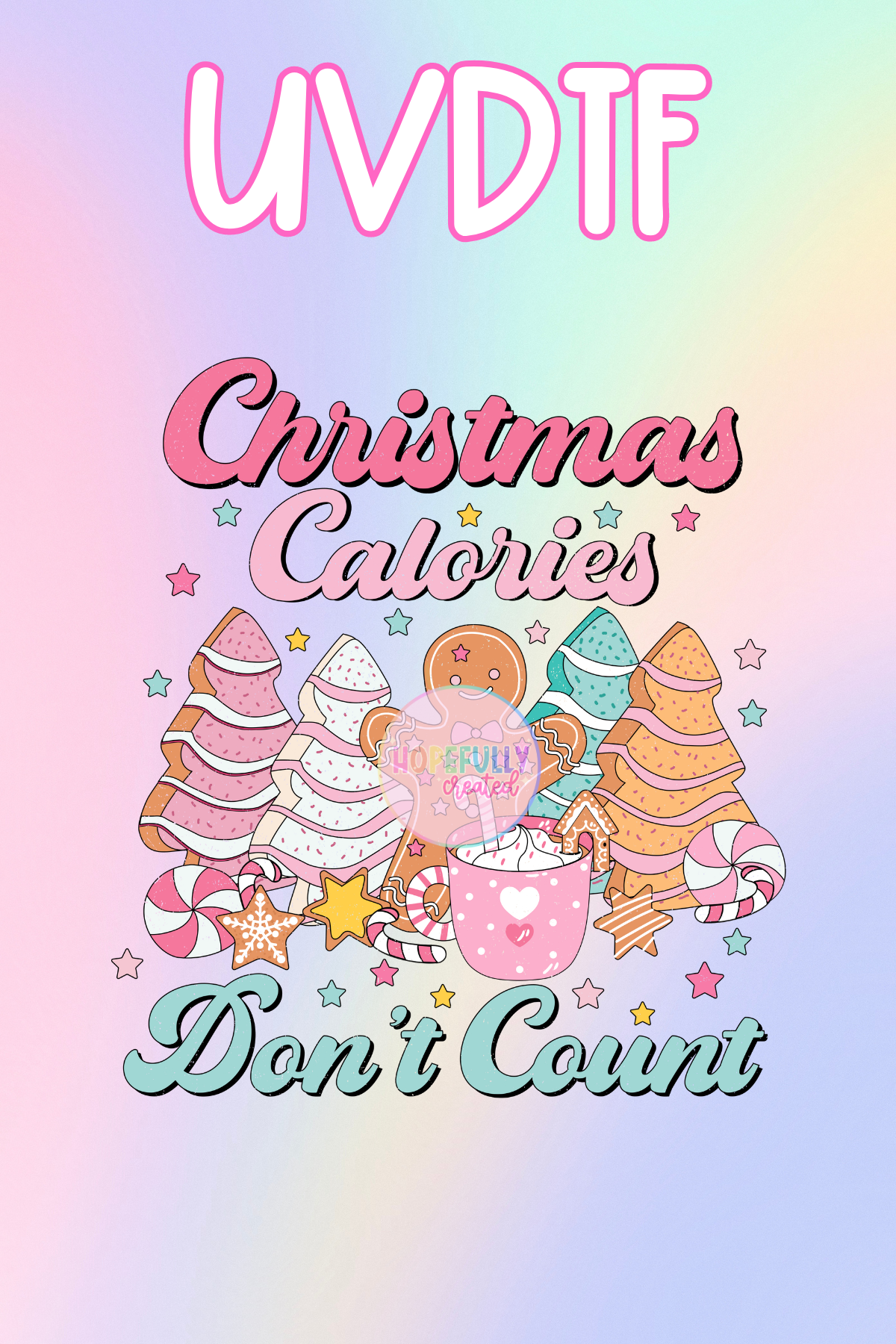 Christmas Calories Gingerbread UVDTF Decal