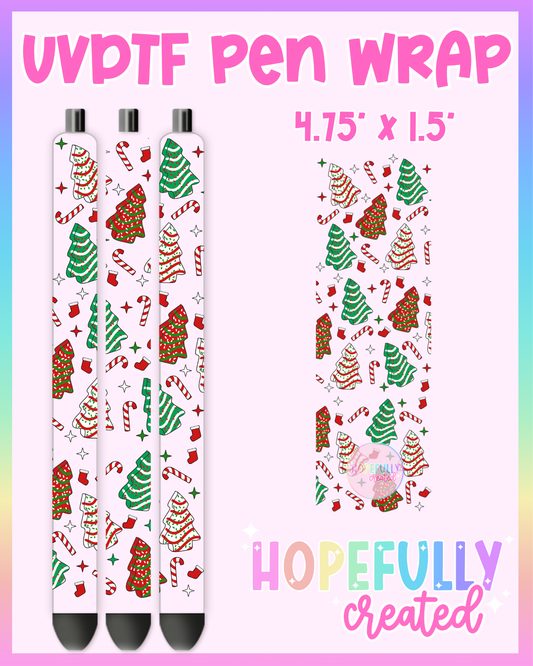 Red & Green Tree Cakes UVDTF Pen Wrap