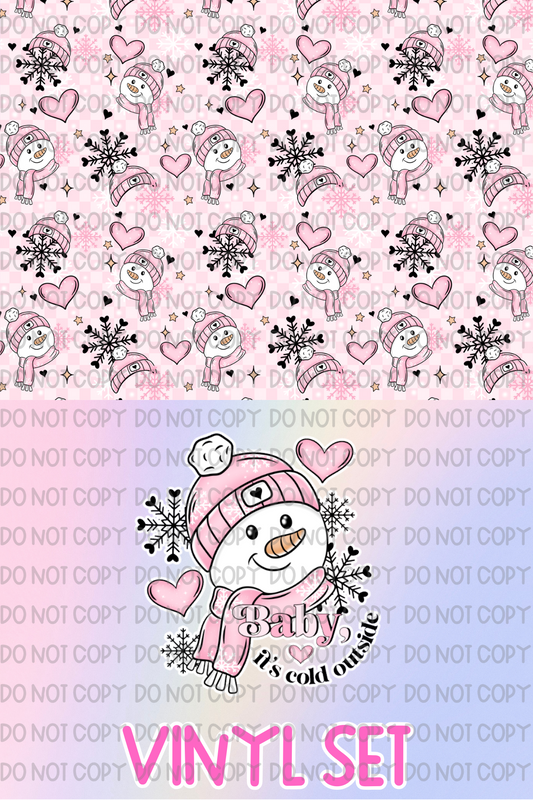 Pink Snowman Vinyl Set
