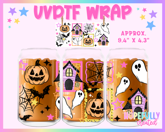 Haunted House UVDTF Glass Can Wrap