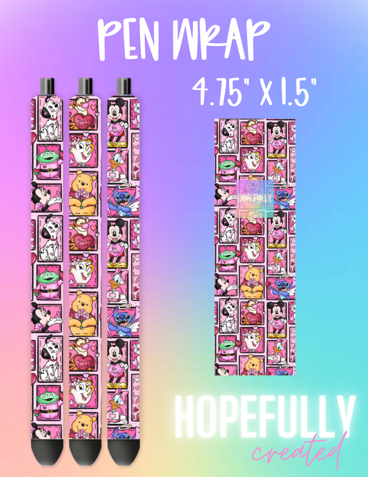 Vday Characters Pen Wrap-818  VIP Holiday