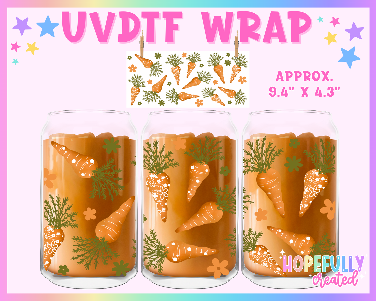 Carrots UVDTF Glass Can Wrap