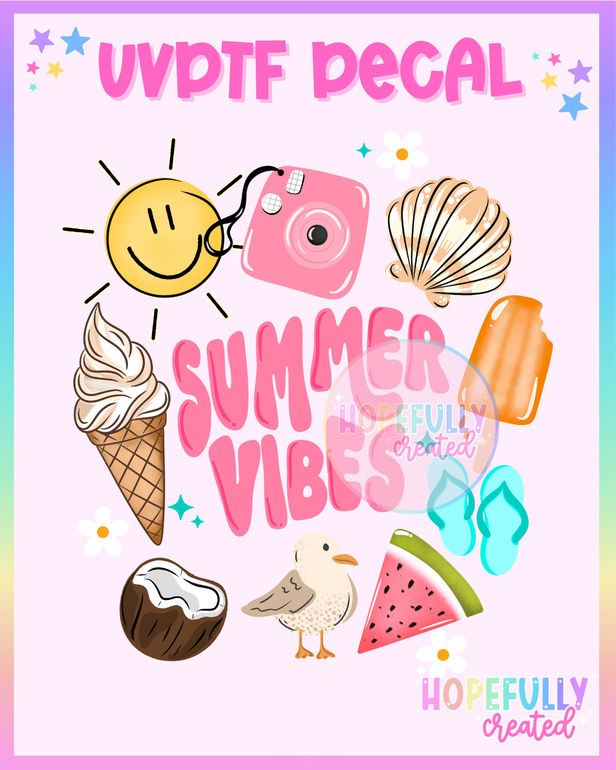 Summer Vibes UVDTF Decal