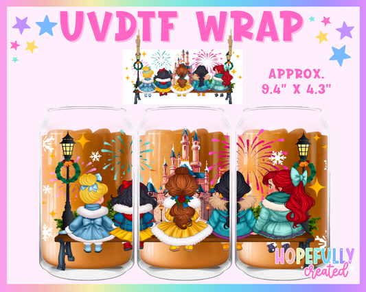 Christmas Princess UVDTF Glass Can Wrap