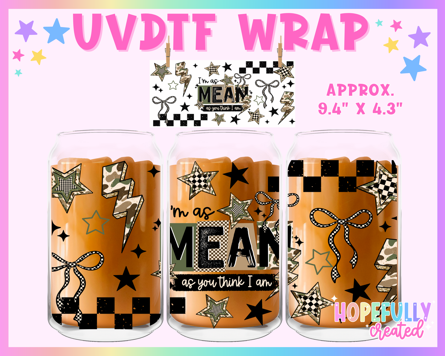 Mean UVDTF Glass Can Wrap