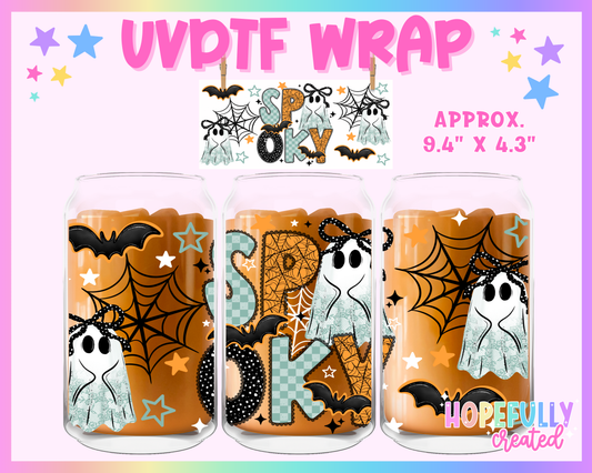 Spooky UVDTF Glass Can Wrap