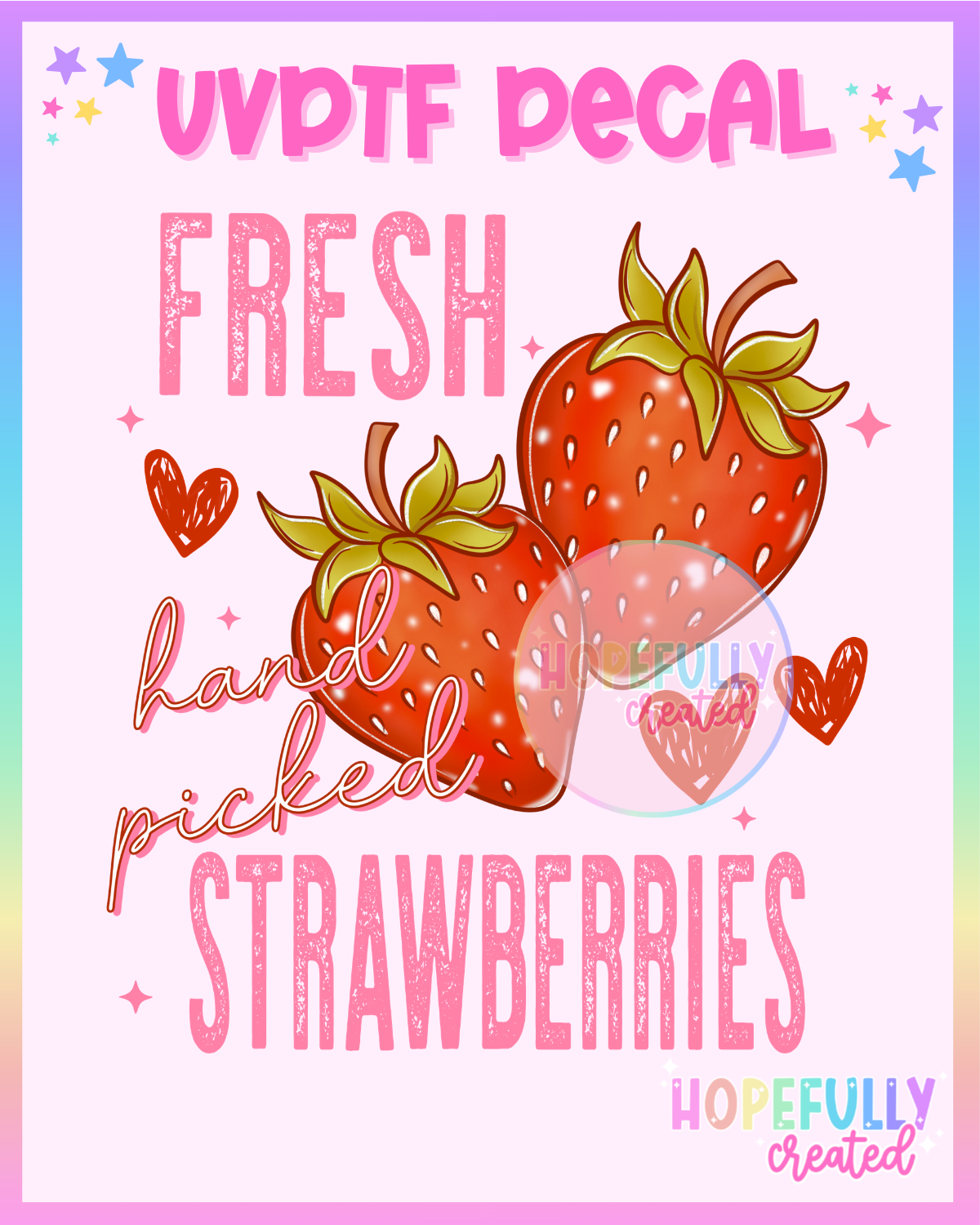 Fresh Strawberries UVDTF Decal