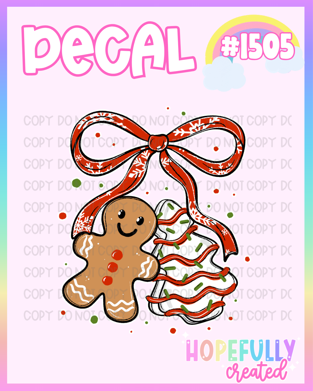 Gingerbread Tree Cake Decal-1505